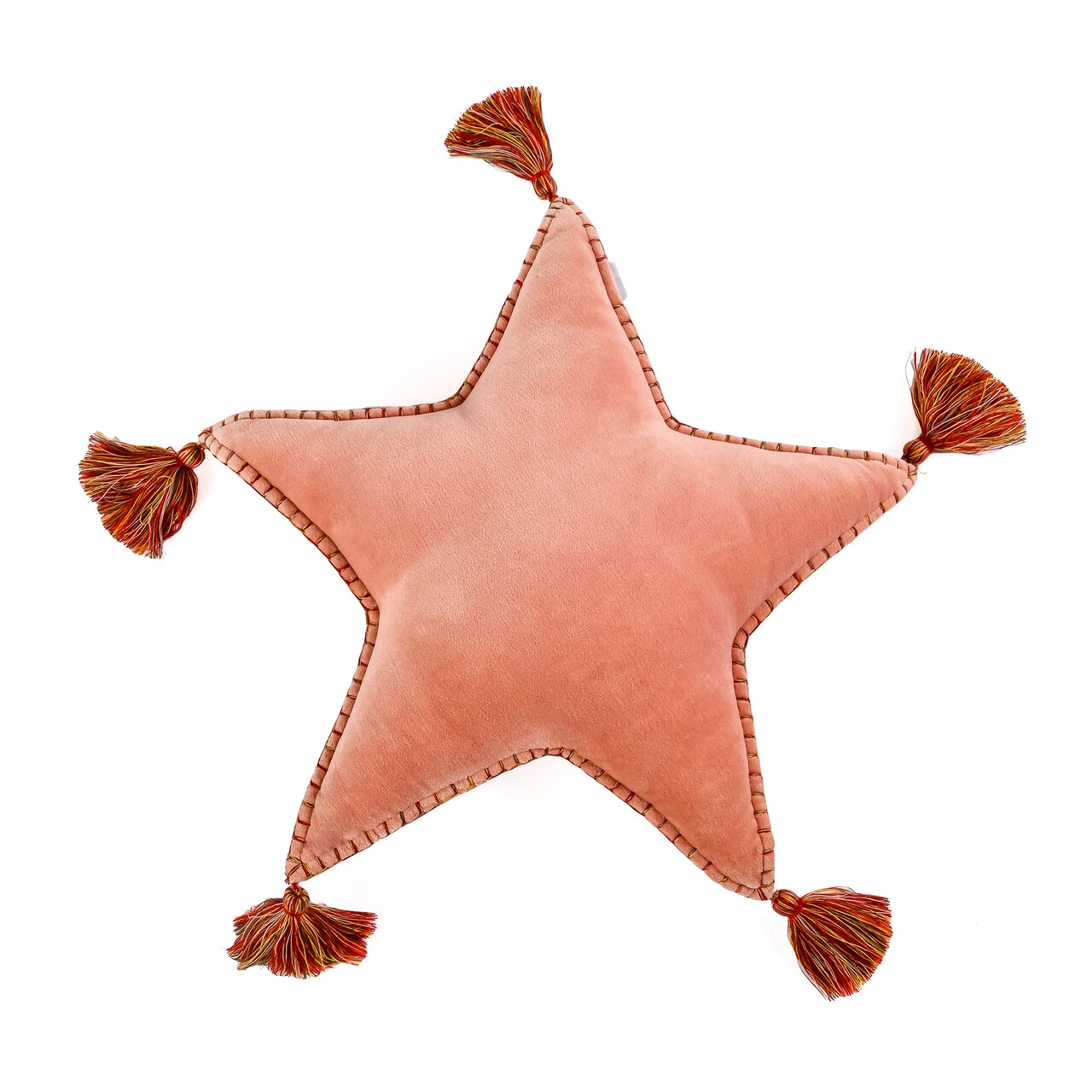 HGTV Home Collection Star Shaped Pillow With Tassels, Blush, 16in